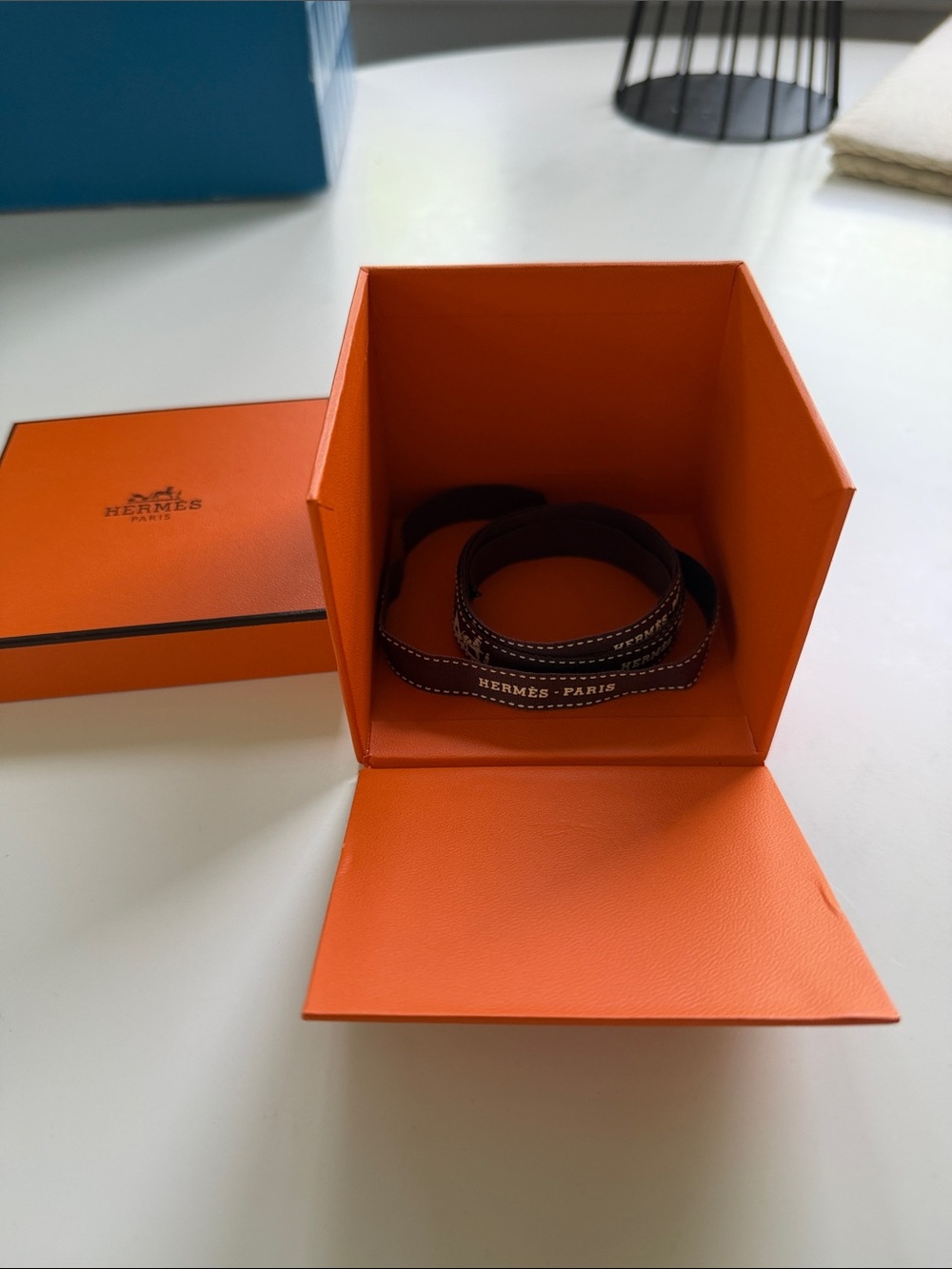 Hermes Orange gift Box with ribbon